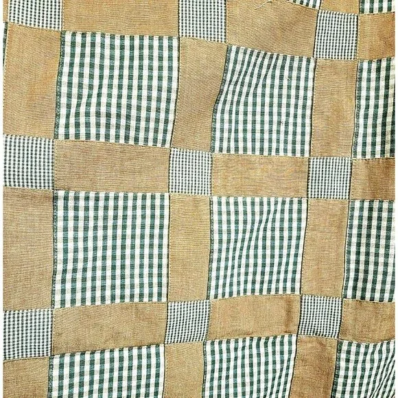 COPY - Quilted Sewn Patchwork Plaids Checker Canvas Fabric 54" W x 5 yards lot - Picture 2 of 12